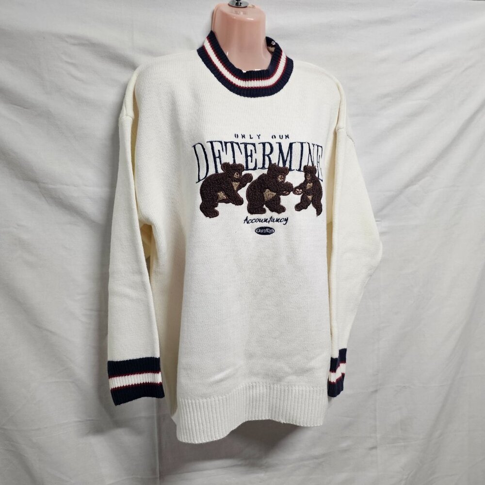 Aelfric Eden Bear Embroidered Pullover Sweater Women's Size Large/L - Picture 12 of 12
